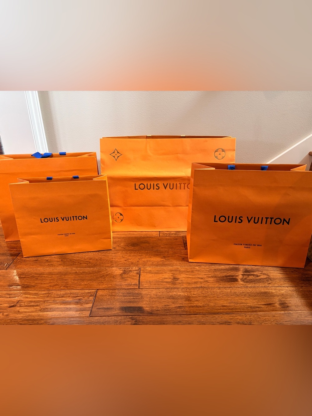 Louis Vuitton Orange Bags - Set of 4 ranging in size.